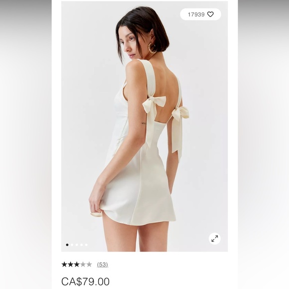 NEW Urban Outfitters Satin Mini Dress - Picture 2 of 4